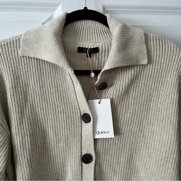 Quince Organic Cotton Fisherman Collared Cardigan - Picture 6 of 8